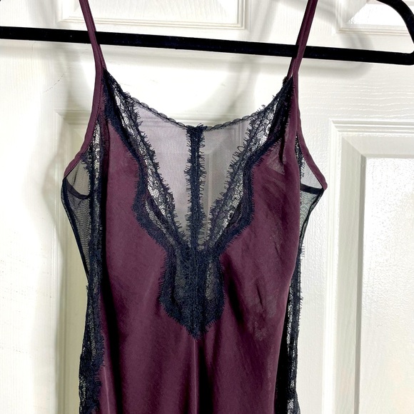 Deep burgundy/purple with black lace dress - Picture 3 of 4